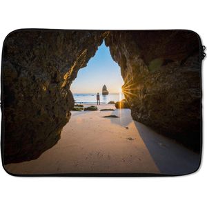 Laptophoes 14 inch 36x26 cm - Portugal - Macbook & Laptop sleeve Zonsondergang in de Algarve - Laptop hoes met foto