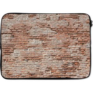 Laptophoes 13 inch 34x24 cm - Stenen muur - Macbook & Laptop sleeve Very old brick wall texture - Laptop hoes met foto