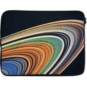 Laptophoes 17 inch 41x32 cm - Saturnus - Macbook & Laptop sleeve De ringen van Saturnus - Laptop hoes met foto