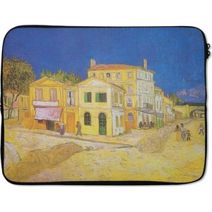 Laptophoes 17 inch 41x32 cm - Vincent van Gogh 2 - Macbook & Laptop sleeve Het gele huis - Schilderij van Vincent van Gogh - Laptop hoes met foto