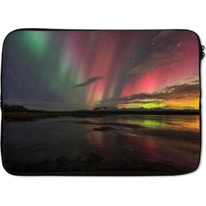 Laptophoes 13 inch 34x24 cm - Noorderlicht - Macbook & Laptop sleeve Noorderlicht in IJsland - Laptop hoes met foto