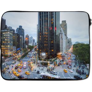 Laptophoes 17 inch 41x32 cm - New York - Macbook & Laptop sleeve Broadway en Central Park West in New York - Laptop hoes met foto