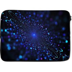 Laptophoes 13 inch - Blauwe gloed van een bloem - Laptop sleeve - Binnenmaat 32x22,5 cm - Zwarte achterkant