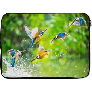 Laptophoes 13 inch 34x24 cm - Abstract Kleurrijk - Macbook & Laptop sleeve Kleurrijke IJsvogel - Laptop hoes met foto
