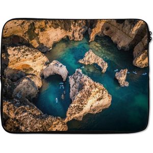 Laptophoes 17 inch 41x32 cm - Portugal - Macbook & Laptop sleeve Algarve - Laptop hoes met foto