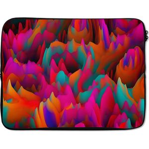 Laptophoes 17 inch - Kleurrijk gebergte - Laptop sleeve - Binnenmaat 42,5x30 cm - Zwarte achterkant
