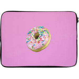 Laptophoes 13 inch 34x24 cm - Kleurrijke Kunst - Macbook & Laptop sleeve Kleurrijke donut - Laptop hoes met foto