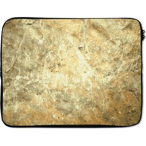 Laptophoes 17 inch 41x32 cm - Stenen muren - Macbook & Laptop sleeve Rots tekeningen in gesteente - Laptop hoes met foto
