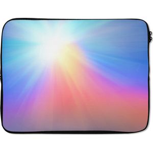 Laptophoes 15.6 inch - Kleurrijke gloed van de zon - Laptop sleeve - Binnenmaat 39,5x29,5 cm - Zwarte achterkant