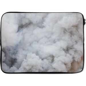Laptophoes 13 inch 34x24 cm - Mist - Macbook & Laptop sleeve Kleine wolkjes mist - Laptop hoes met foto