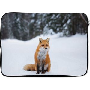 Laptophoes 14 inch 36x26 cm - Vrije Dieren - Macbook & Laptop sleeve Rode vos - Laptop hoes met foto