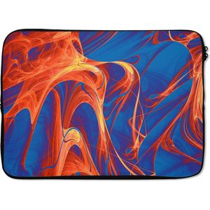 Laptophoes 14 inch 36x26 cm - Psychedelic art - Macbook & Laptop sleeve Psychedelische kunst met rode en blauwe kleuren - Laptop hoes met foto