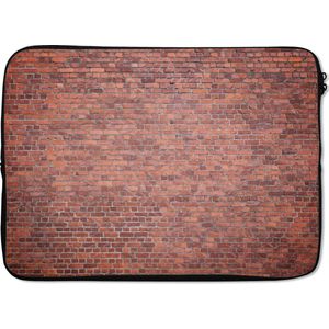 Laptophoes 14 inch 36x26 cm - Stenen muur - Macbook & Laptop sleeve Big full frame background of detailed old red brick wall with vignette. Copy space. - Laptop hoes met foto