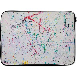 Laptophoes 13 inch 34x24 cm - Schilderij - Macbook & Laptop sleeve Een schilderij met kleurrijke verfstreken - Laptop hoes met foto