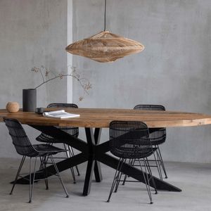 Mangohouten Eettafel Tulsa Ovaal 160x90 cm Mahom - Industrieel - Mangohout Online