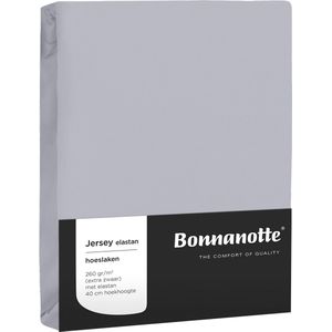 Bonnanotte Jersey elastan hoeslaken 90/100-200/210 midden grijs extra dikke kwaliteit 260 grams