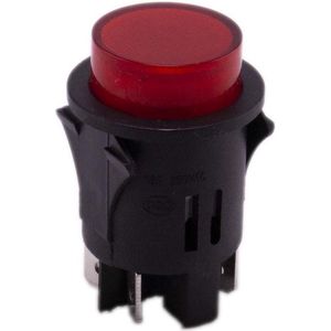 Drukknop 12v aan uit met LED rood voor elektrische kinderauto - kindermotor - kinderquad - kindertractor - accuvoertuig