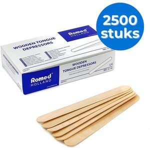 Houten tongspatels - harsspatels 2500 stuks 25 x 100 stuks Romed