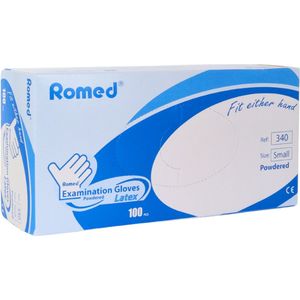 Romed Latex handschoenen gepoederd - Set van 10 doosjes L Romed