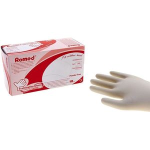 Romed latex handschoenen poedervrij - Set van 10 doosjes XL Romed