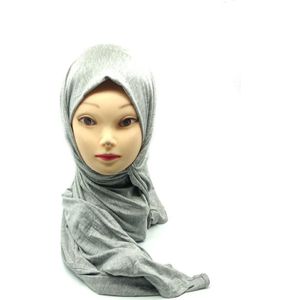 Licht grijse hoofddoek, katoen hijab.