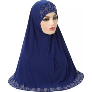 Elegant blauwe Hoofddoek, mooie hijab.