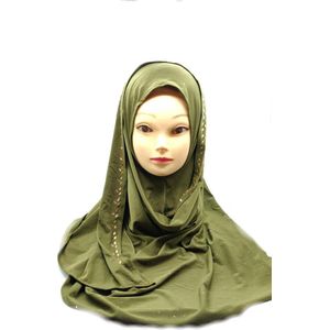 Elegante hoofddoek, legergroen hijab.