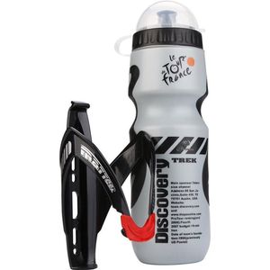 Bidon met bidonhouder - 650ml - Grijs - Mountainbike - Racefiets - Sportieve Water Drinkfles met houder