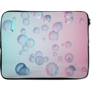 Laptophoes 17 inch 41x32 cm - Bubbel Patroon - Macbook & Laptop sleeve Bubbels in pastelkleuren - Laptop hoes met foto