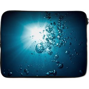 Laptophoes 15.6 inch - Water - Bellen - Zon - Laptop sleeve - Binnenmaat 39,5x29,5 cm - Zwarte achterkant