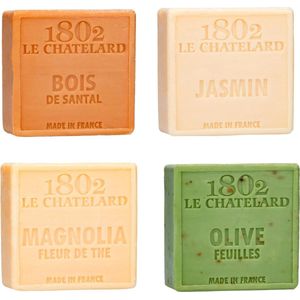 Set Marseille Zeep - 4 x 100 Gram - Olijfolie - Amandelolie - Geen Palmolie