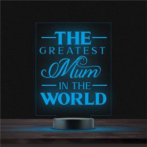 Led Lamp Met Gravering - RGB 7 Kleuren - The Greatest Mum In The World