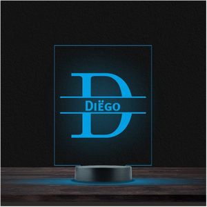 Led Lamp Met Naam - RGB 7 Kleuren - Diego