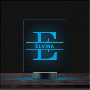 Led Lamp Met Naam - RGB 7 Kleuren - Elvira
