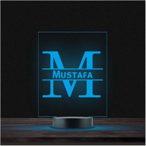 Led Lamp Met Naam - RGB 7 Kleuren - Mustafa