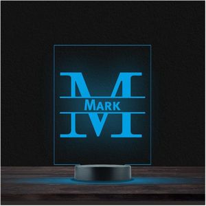 Led Lamp Met Naam - RGB 7 Kleuren - Mark