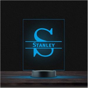 Led Lamp Met Naam - RGB 7 Kleuren - Stanley