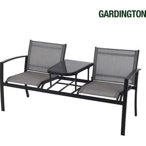 Gardington Loveseat - Weerbestendig Tuinbankje - Grijs - Aluminium Frame - Polyester Zitting