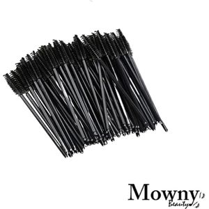 Mowny beauty - wimperborstel - wegwerp wimperborstel - 50 stuks zwart