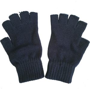 Vingerloze thermo handschoenen kleur blauw van acryl maat M L