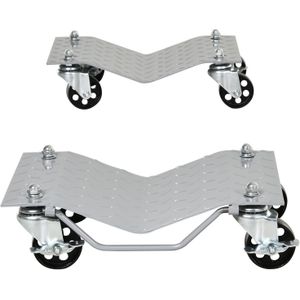 Autoverplaatsers - 2 stuks - Automovers - Rangeerhulp - Car dollies - 680 kg - Grijs