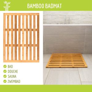 Badmat - Bamboo - Douchemat - Antislipmat douche - Bamboe - 62X45 CM