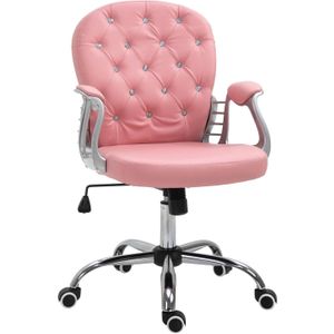 Bureaustoel - Ergonomische bureaustoel - Game stoel - Gaming stoel - Roze - 59,5 x 60,5 x 95-105 cm