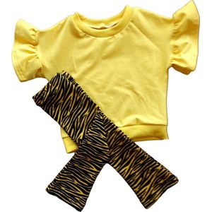 Setje zebra geel mt. 74/80