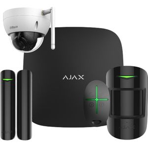 Ajax Alarmsysteem Starterset hubkit zwart met Dahua Full HD WiFi Dome Camera