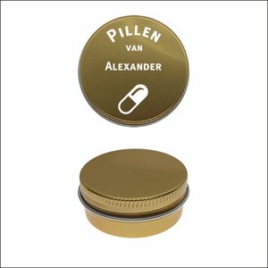 Pillen Blikje Met Naam Gravering - Alexander
