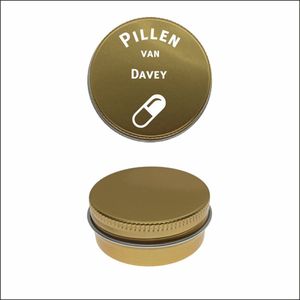 Pillen Blikje Met Naam Gravering - Davey