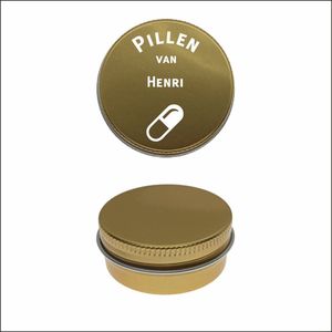 Pillen Blikje Met Naam Gravering - Henri