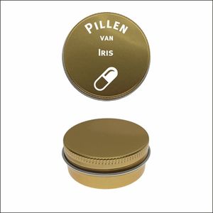 Pillen Blikje Met Naam Gravering - Iris