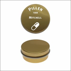 Pillen Blikje Met Naam Gravering - Mitchell